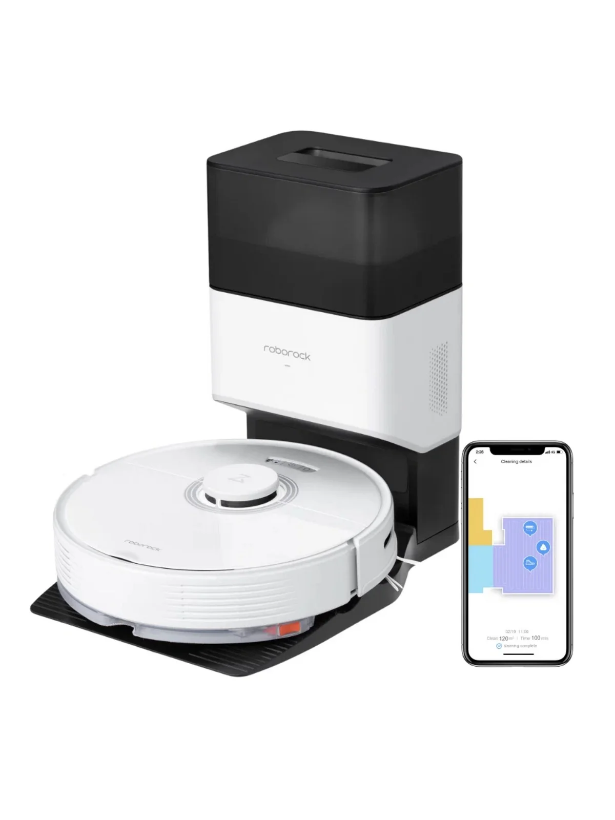 Белый робот-пылесос Roborock Q7 Max Plus со станцией самоочистки (EU/Global version)