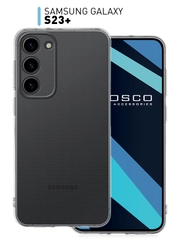 Чехол для Samsung Galaxy S23+, S23 Plus силиконовый ROSCO прозрачный, бортик- защита камер