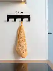 Черный вешалка настенная с 4 крючками, металлическая