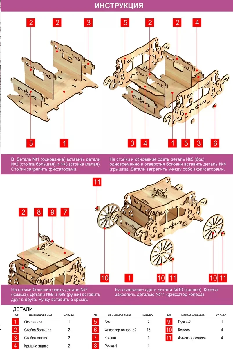 Шкатулка Карета БОЛЬШАЯ Королевская, 32*17*18 см