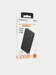 Черный повербанк BOROFONE BJ56 10000 mAh ультратонкий с быстрой зарядкой PD22.5W QC