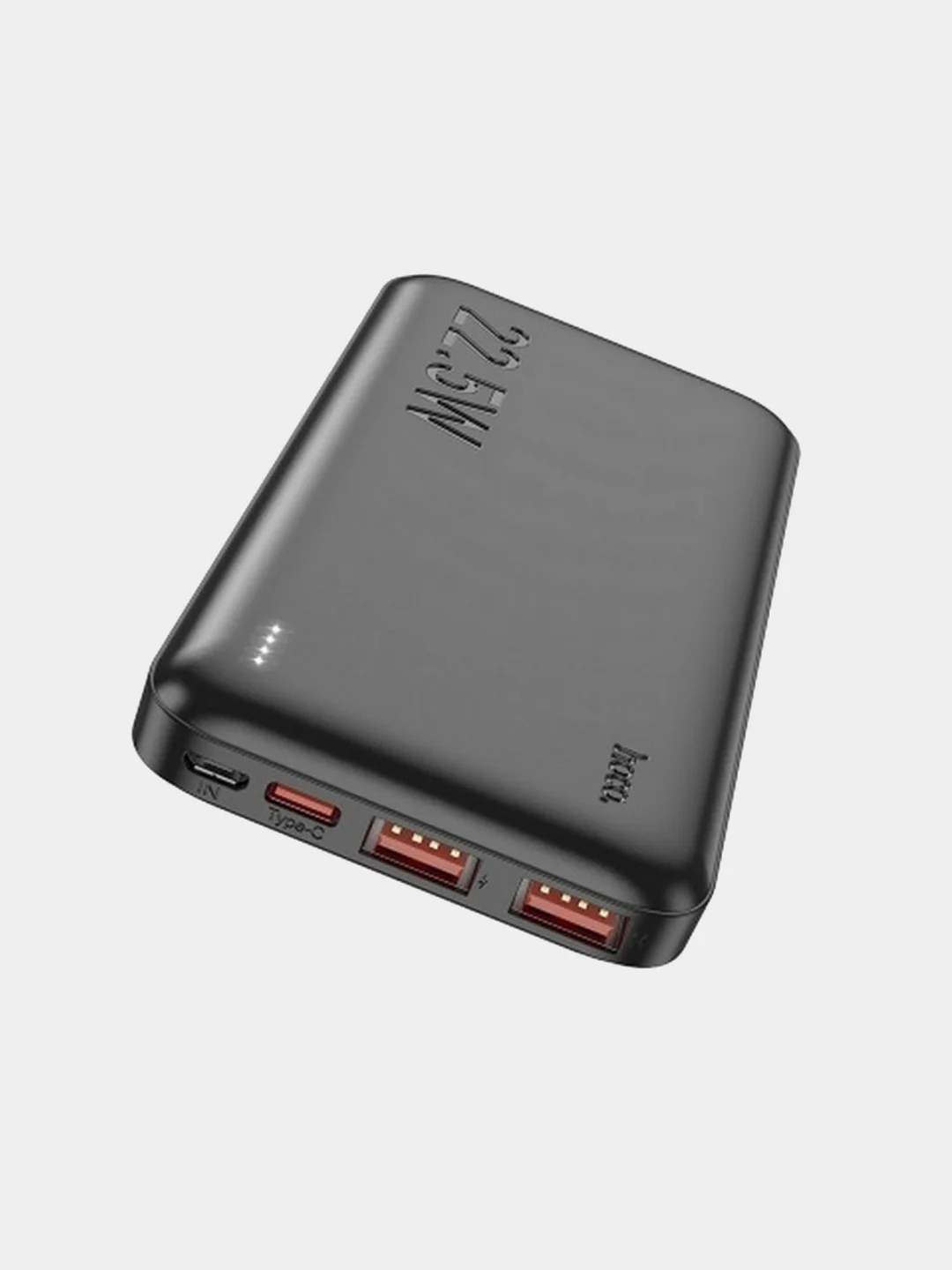 Черный повербанк Hoco J101 10000 mAh ультратонкий с быстрой зарядкой PD22.5W QC