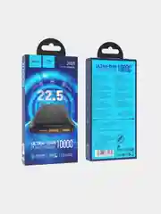 Черный повербанк Hoco J101 10000 mAh ультратонкий с быстрой зарядкой PD22.5W QC