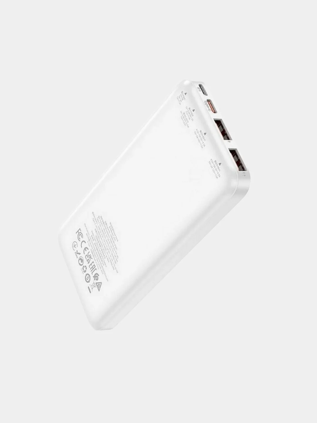 Белый повербанк Hoco J101 10000 mAh ультратонкий с быстрой зарядкой PD22.5W QC