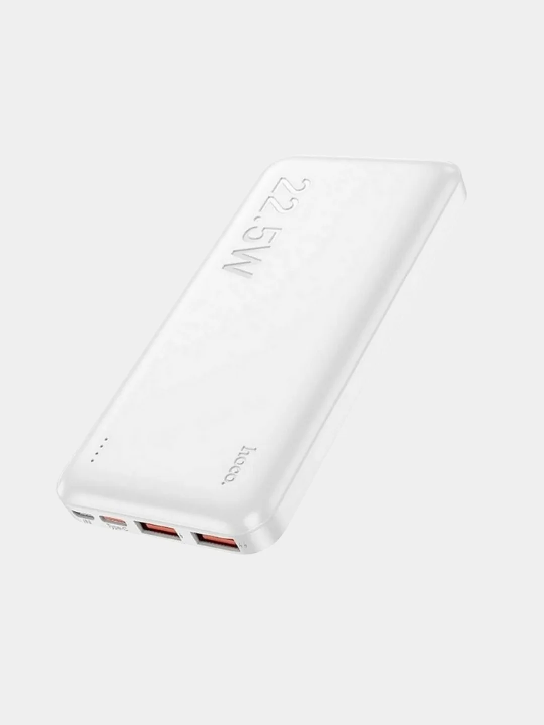 Белый повербанк Hoco J101 10000 mAh ультратонкий с быстрой зарядкой PD22.5W QC