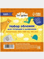 Набор школьных обложек для тетрадей и дневников, 10 шт