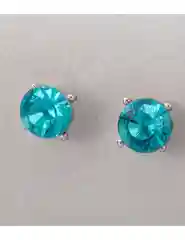 Серьги гвоздики с голубым камнем