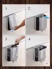 Белый подвесное мусорное ведро, складная корзина 8 л