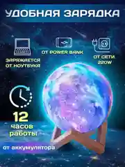 Ночник-светильник настольный светодиодный луна шар