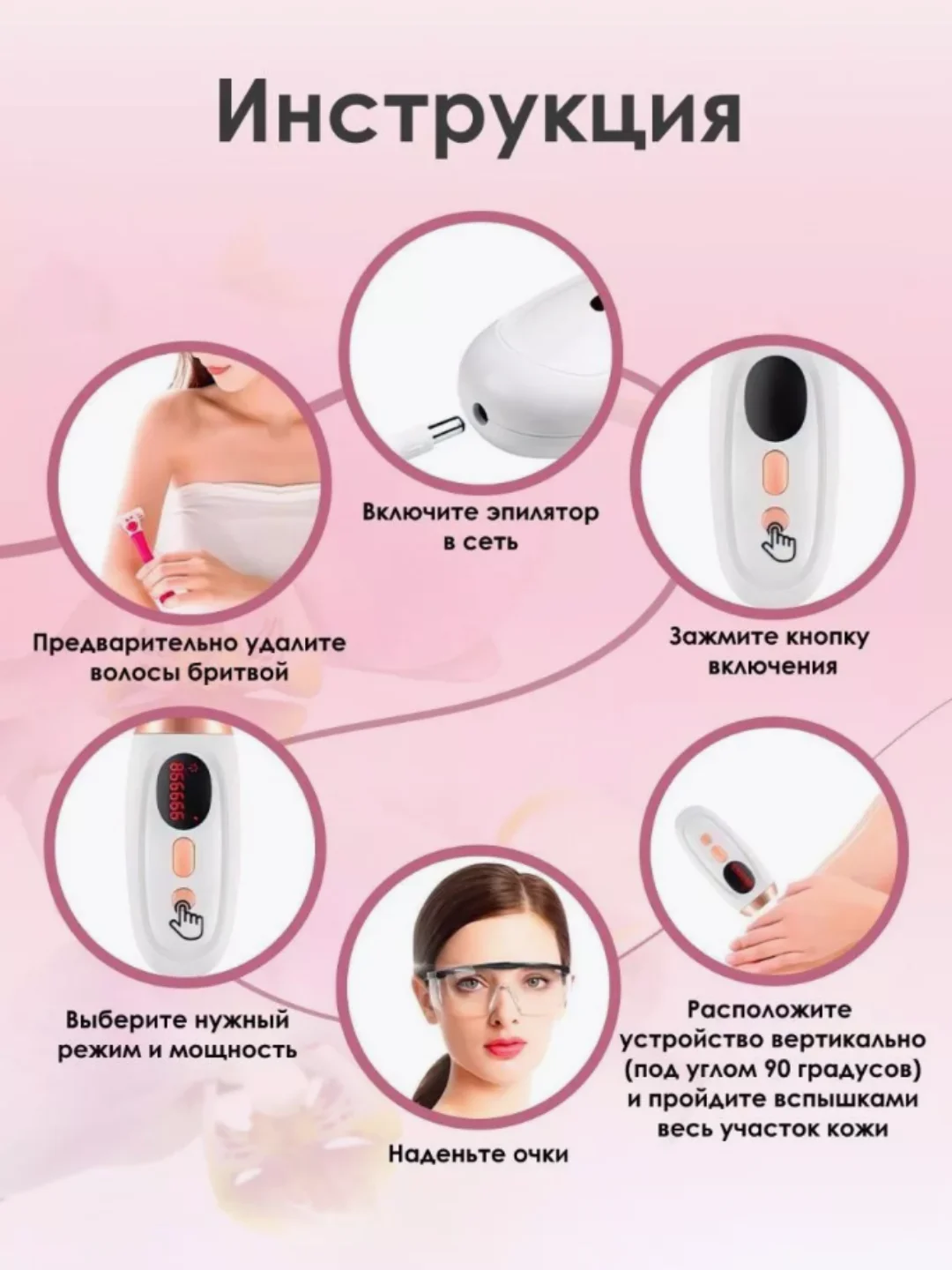 Фотоэпилятор для удаления волос на теле, эпилятор женский