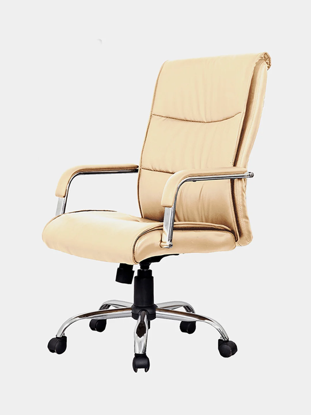 Кресло офисное BRABIX Space EX-508, экокожа, хром, бежевое, 531165