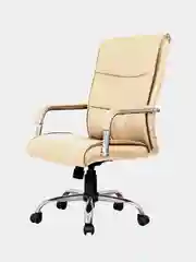 Кресло офисное BRABIX Space EX-508, экокожа, хром, бежевое, 531165