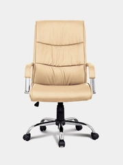 Кресло офисное BRABIX Space EX-508, экокожа, хром, бежевое, 531165