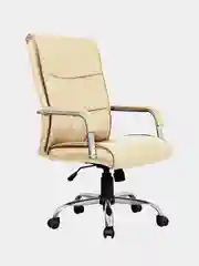 Кресло офисное BRABIX Space EX-508, экокожа, хром, бежевое, 531165