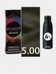 POINT. ПРОМО Краска для волос тон №5.00, Тёмно-русый для седых волос+ 6% оксид, 100/100мл*