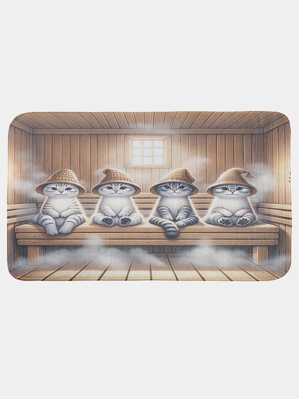 Коврик для ванной туалета душа "Кото баня" (bath42987660x100)