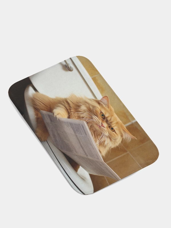Коврик для ванной и туалета мягкий "Возмущённый кот" (bath430072)