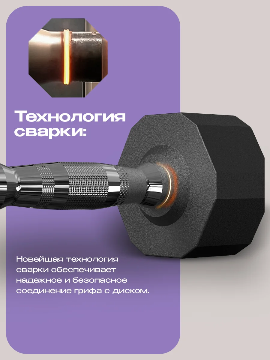 Гантели 10 кг, PROIRON, 2 шт., обрезиненные