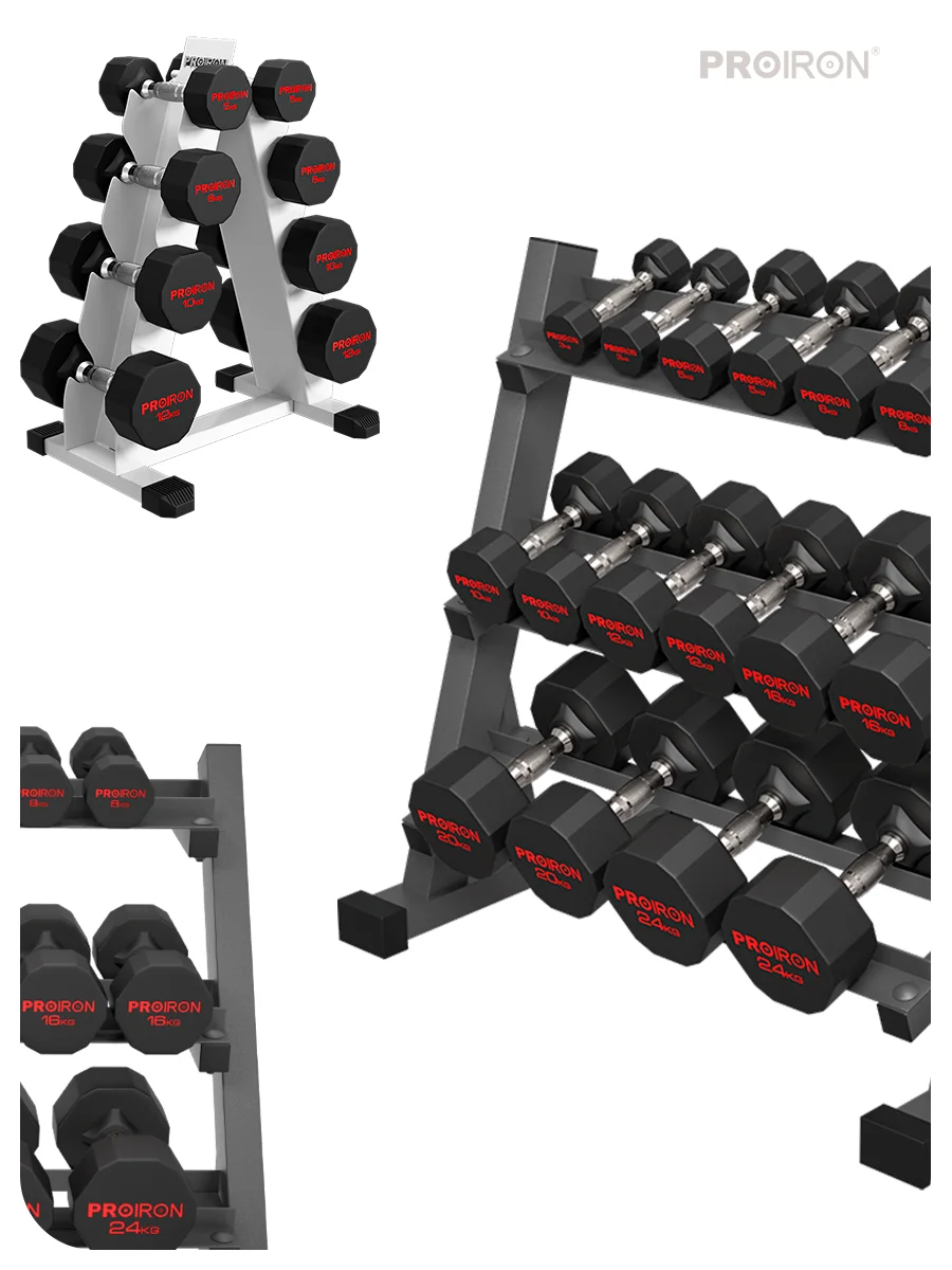Гантели 10 кг, PROIRON, 2 шт., обрезиненные