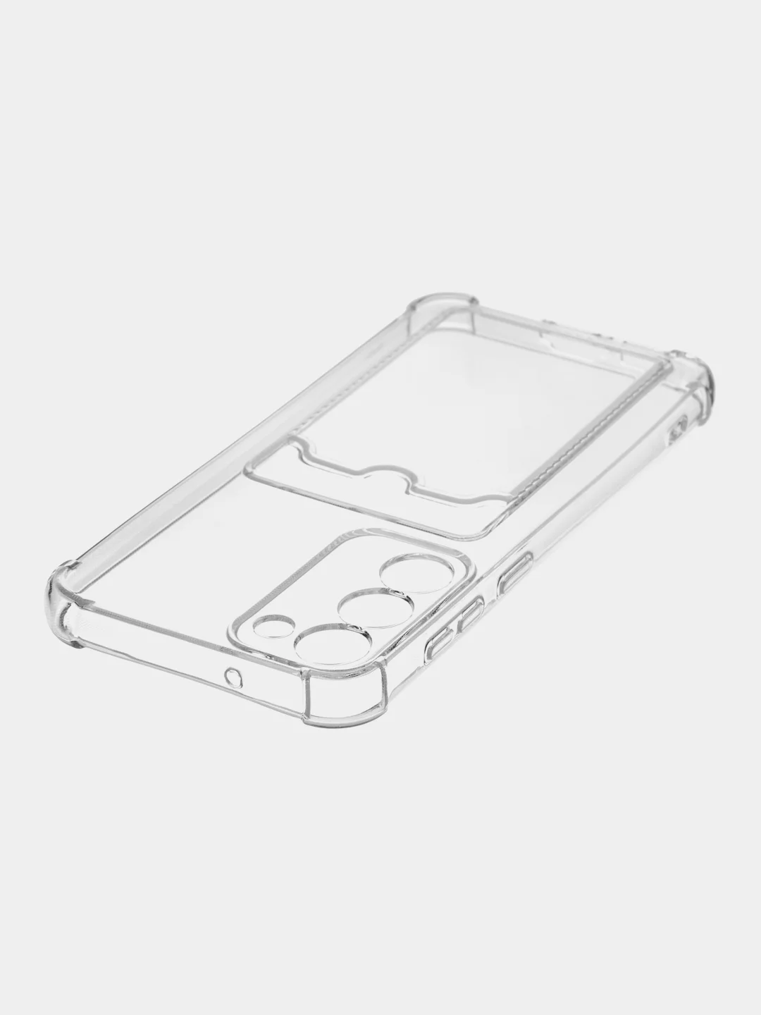Прозрачный чехол для Samsung Galaxy S23 Plus противоударный силиконовый ROSCO с карманом для карт