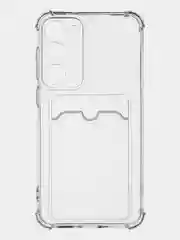 Прозрачный чехол для Samsung Galaxy S23 Plus противоударный силиконовый ROSCO с карманом для карт