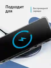 Прозрачный чехол для Samsung Galaxy S23 Plus противоударный силиконовый ROSCO с карманом для карт