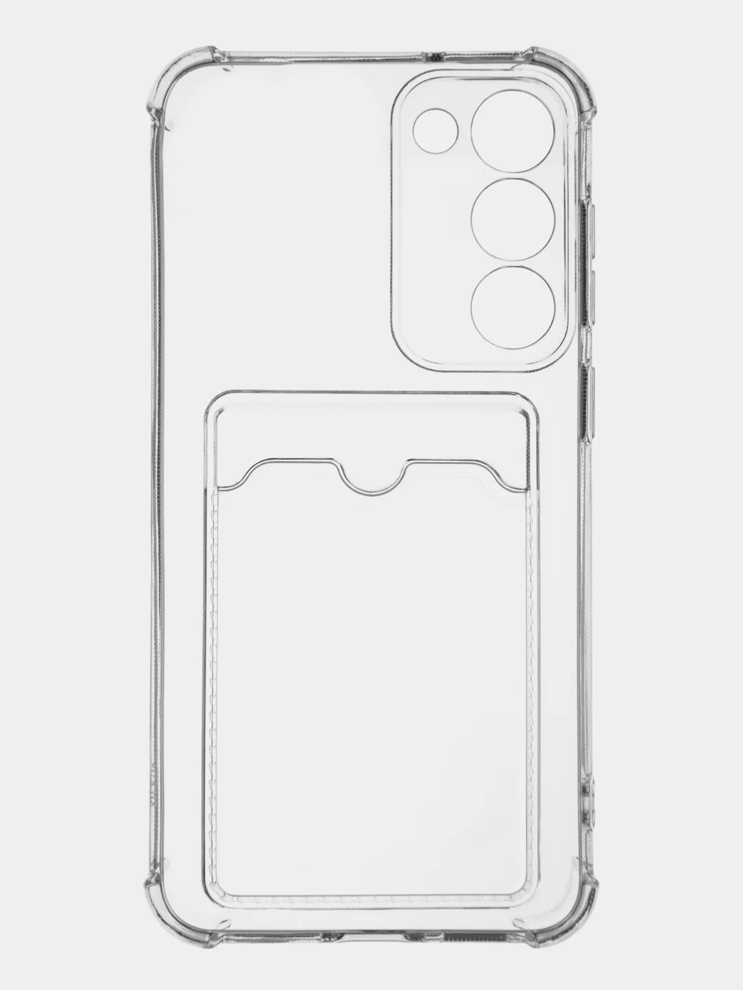 Прозрачный чехол для Samsung Galaxy S23 Plus противоударный силиконовый ROSCO с карманом для карт