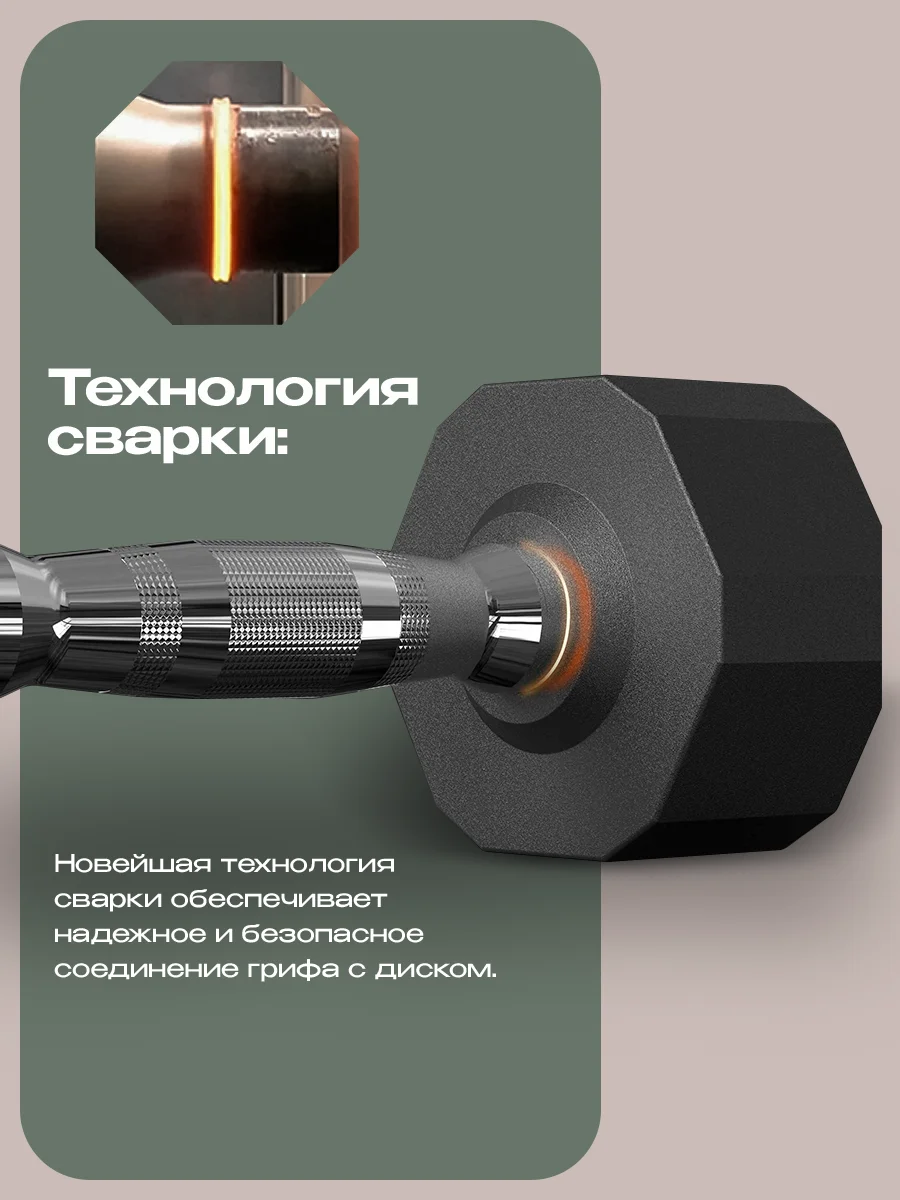 Гантели 3 кг, PROIRON, 2 шт., обрезиненные
