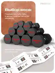 Гантели 3 кг, PROIRON, 2 шт., обрезиненные