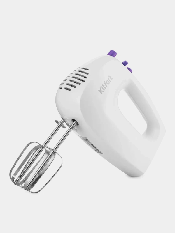 Миксер Kitfort КТ-3071-1, бело-фиолетовый, 250 Вт