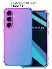 Фиолетовый чехол для Samsung Galaxy S23 FE противоударный силиконовый ROSCO прозрачный усиленные углы