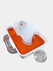 Клетка для хомяка,  2 этажа, 48 х 35 х 25см С офисом, колесом d12cм, поилкой, туннелем