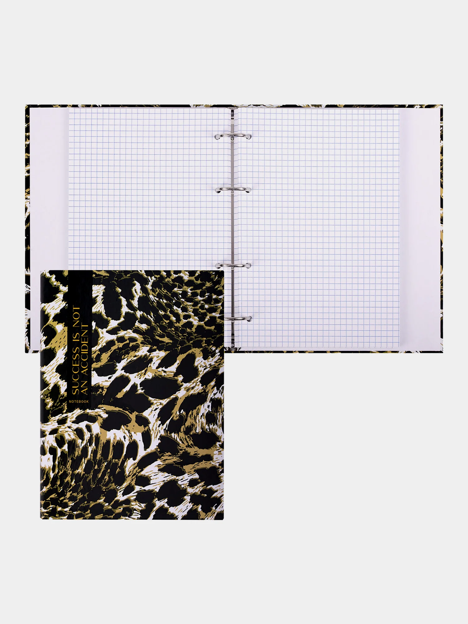 Тетрадь на кольцах Brauberg Leopard, 404712, А5, в клетку, со сменным блоком, 120 листов