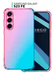 Розовый чехол для Samsung Galaxy S23 FE противоударный силиконовый ROSCO прозрачный усиленные углы