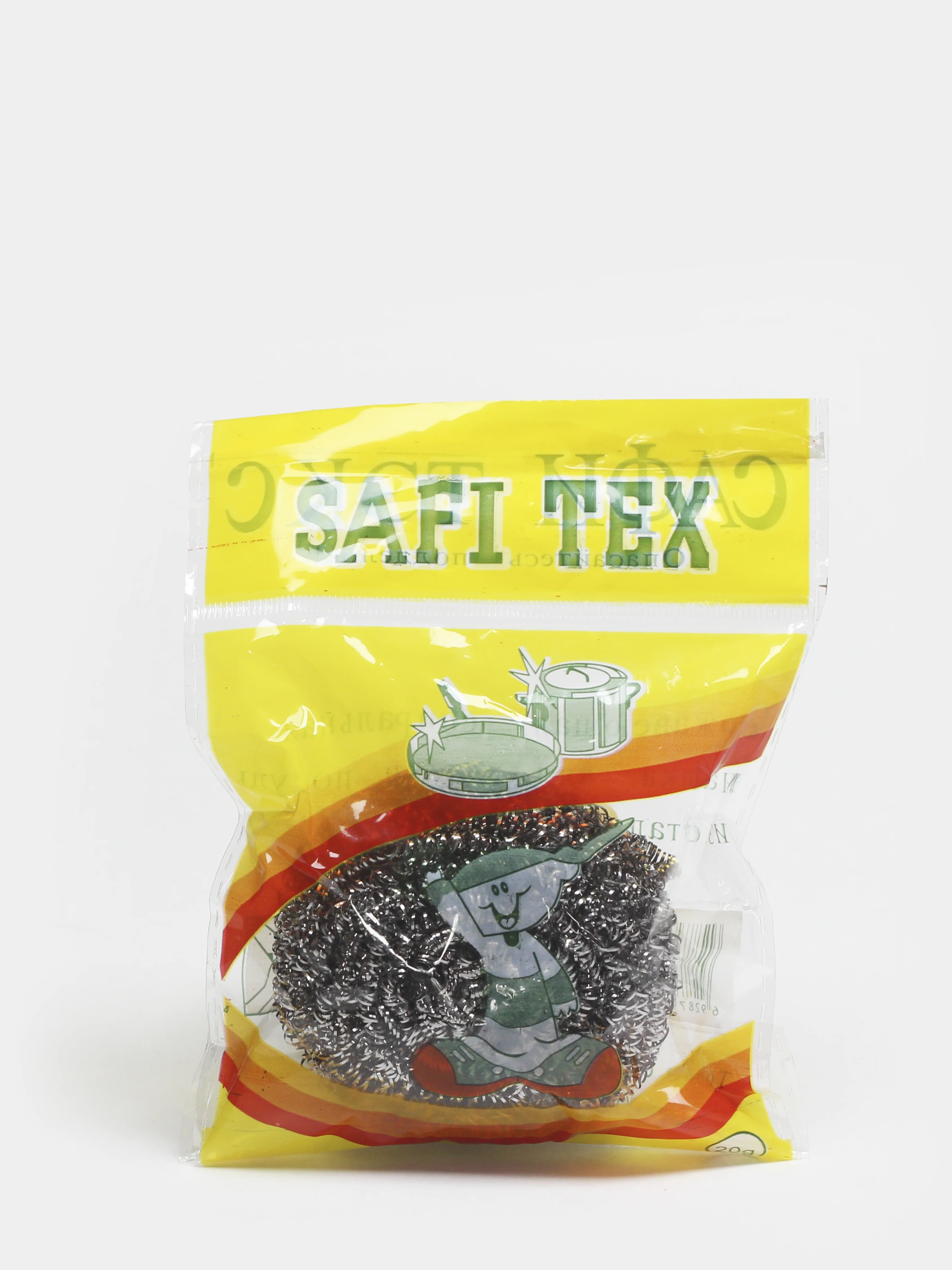 Губка металлическая спиральная для мытья посуды SAFI TEX