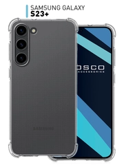 Чехол для Samsung Galaxy S23+ Plus противоударный силиконовый ROSCO прозрачный с углами
