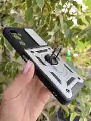 Серебряный чехол противоударный armors для Tecno Pova Neo 2 / Техно Пова Нео 2 с защитой камеры