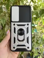 Серебряный чехол противоударный armors для Tecno Pova Neo 2 / Техно Пова Нео 2 с защитой камеры