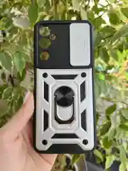 Серебряный чехол противоударный armors для Tecno Pova Neo 2 / Техно Пова Нео 2 с защитой камеры