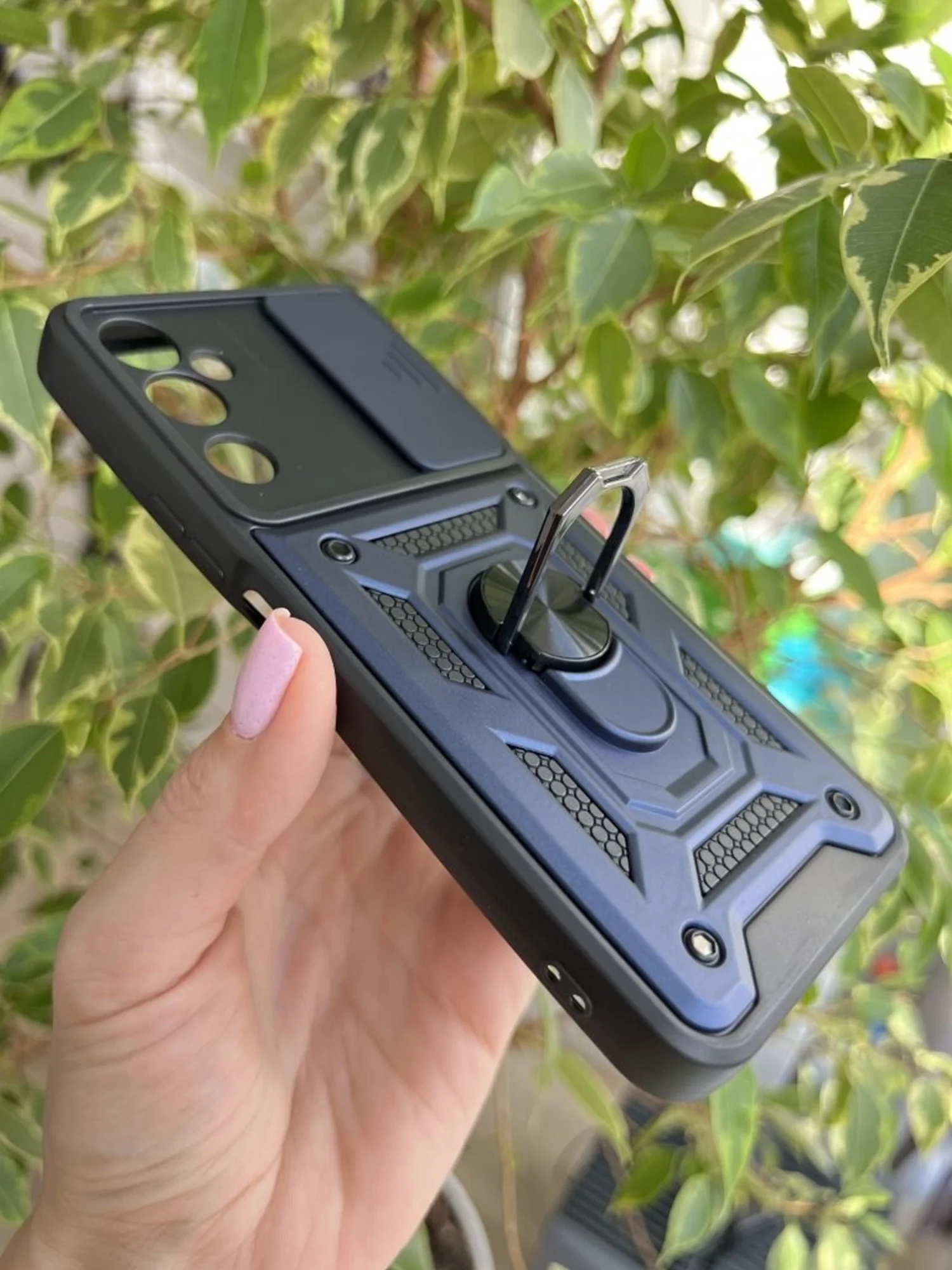 Темно-синий чехол противоударный armors для Tecno Pova Neo 2 / Техно Пова Нео 2 с защитой камеры