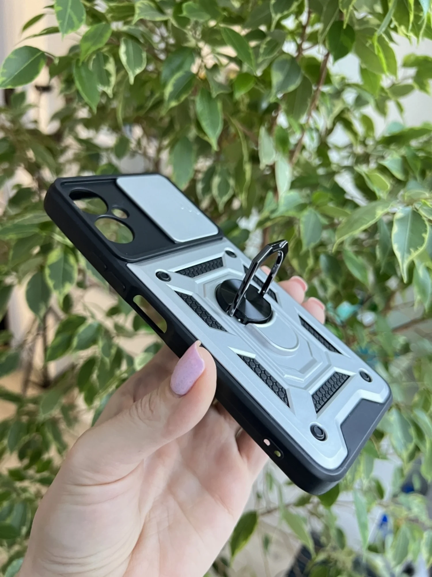 Серебряный чехол противоударный armors для Tecno Spark 9 Pro / Техно Спарк 9 Про с защитой камеры