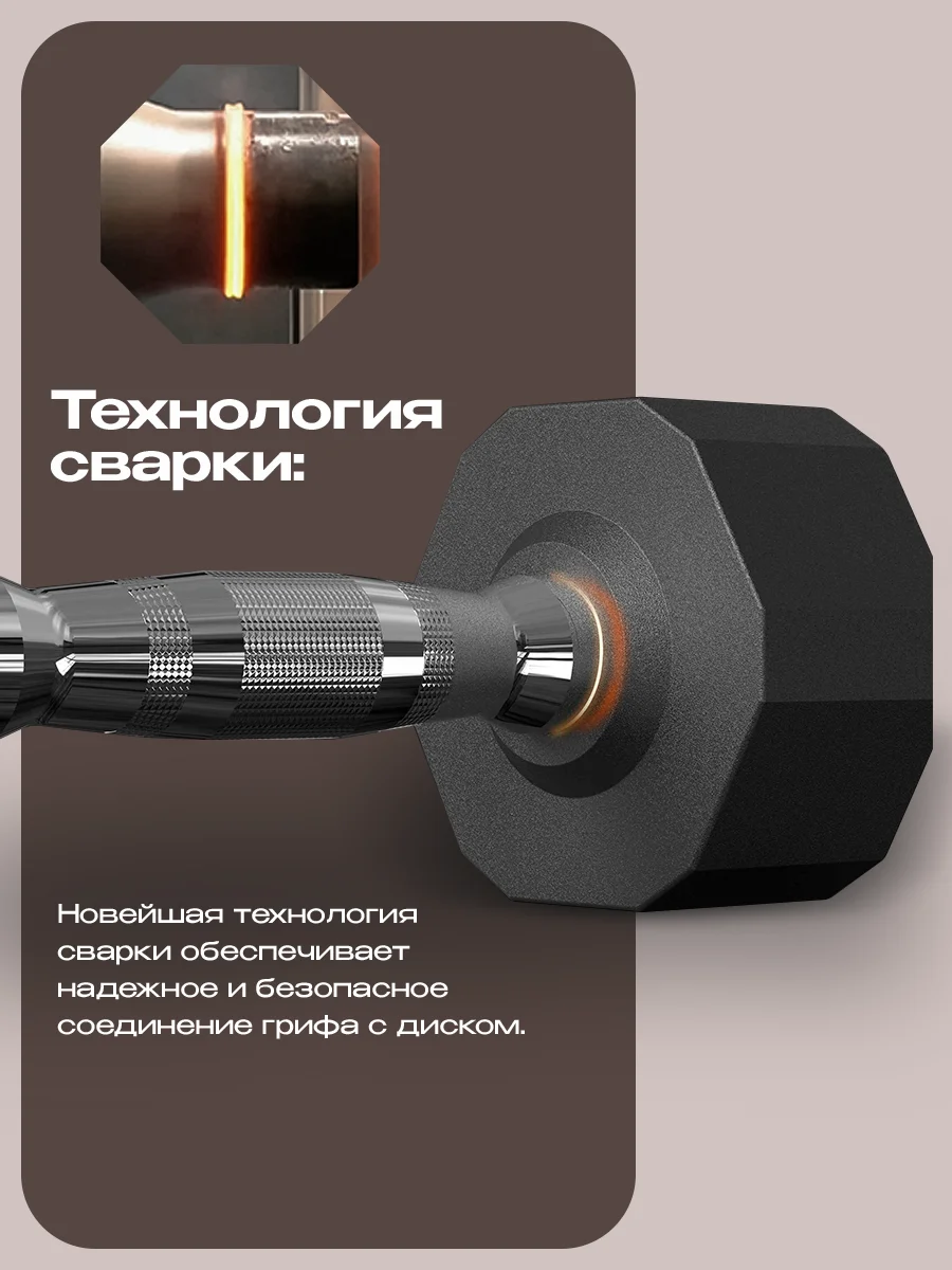Гантель 14 кг, PROIRON, 1 шт., обрезиненная