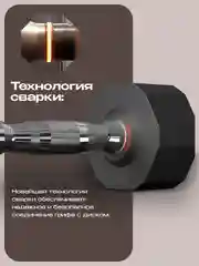 Гантель 14 кг, PROIRON, 1 шт., обрезиненная