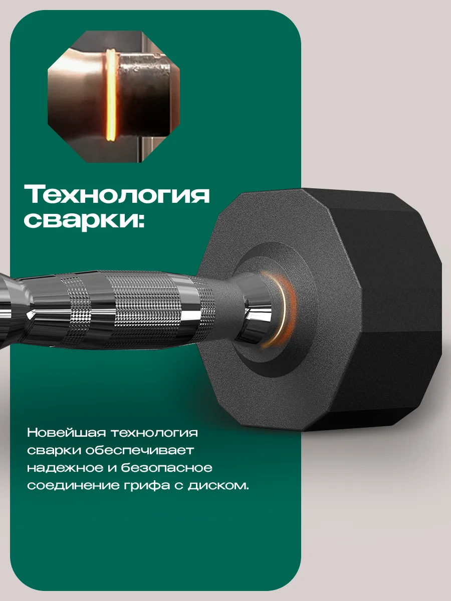 Гантели 8 кг, PROIRON, 2 шт., обрезиненные