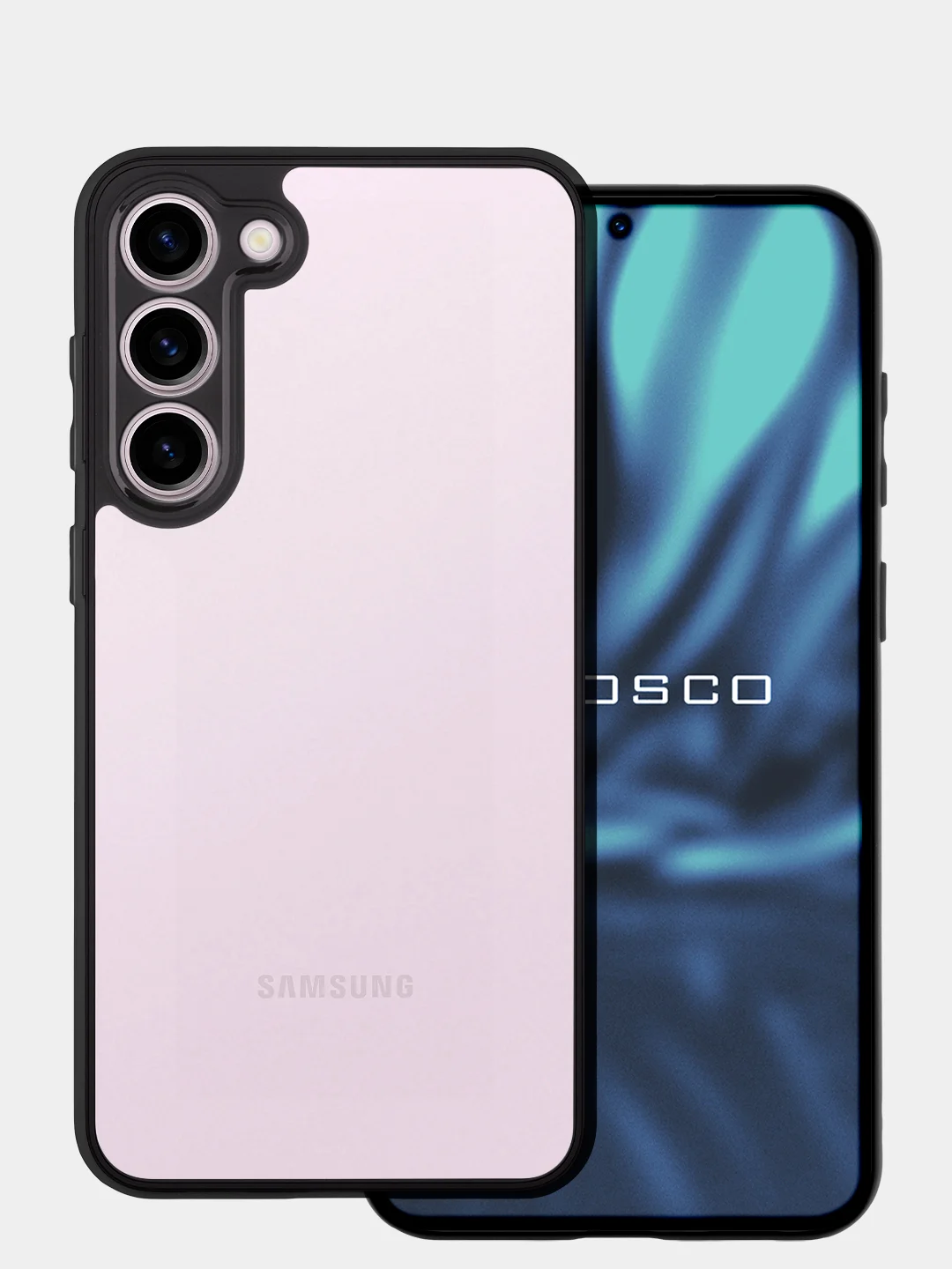 Прозрачный чехол для Samsung Galaxy S23 Plus пластиковый ROSCO противоударный, силиконовая окантовка