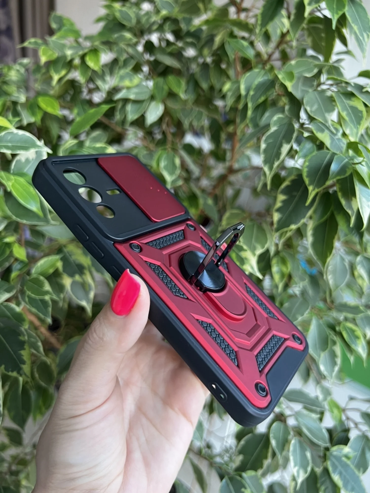 Красный чехол противоударный armors для Vivo V23 5G / Виво В23 5G с защитой камеры