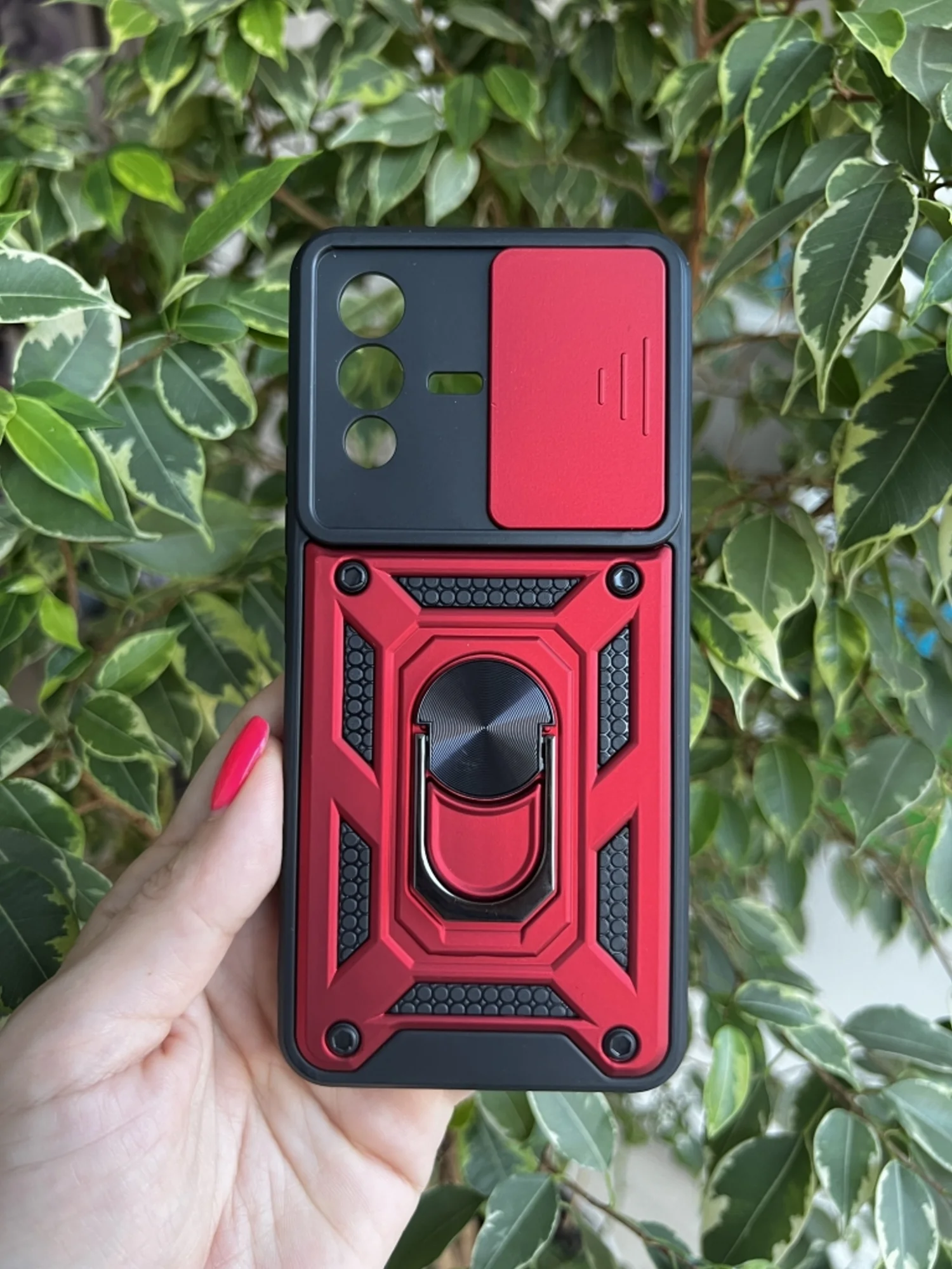 Красный чехол противоударный armors для Vivo V23 5G / Виво В23 5G с защитой камеры