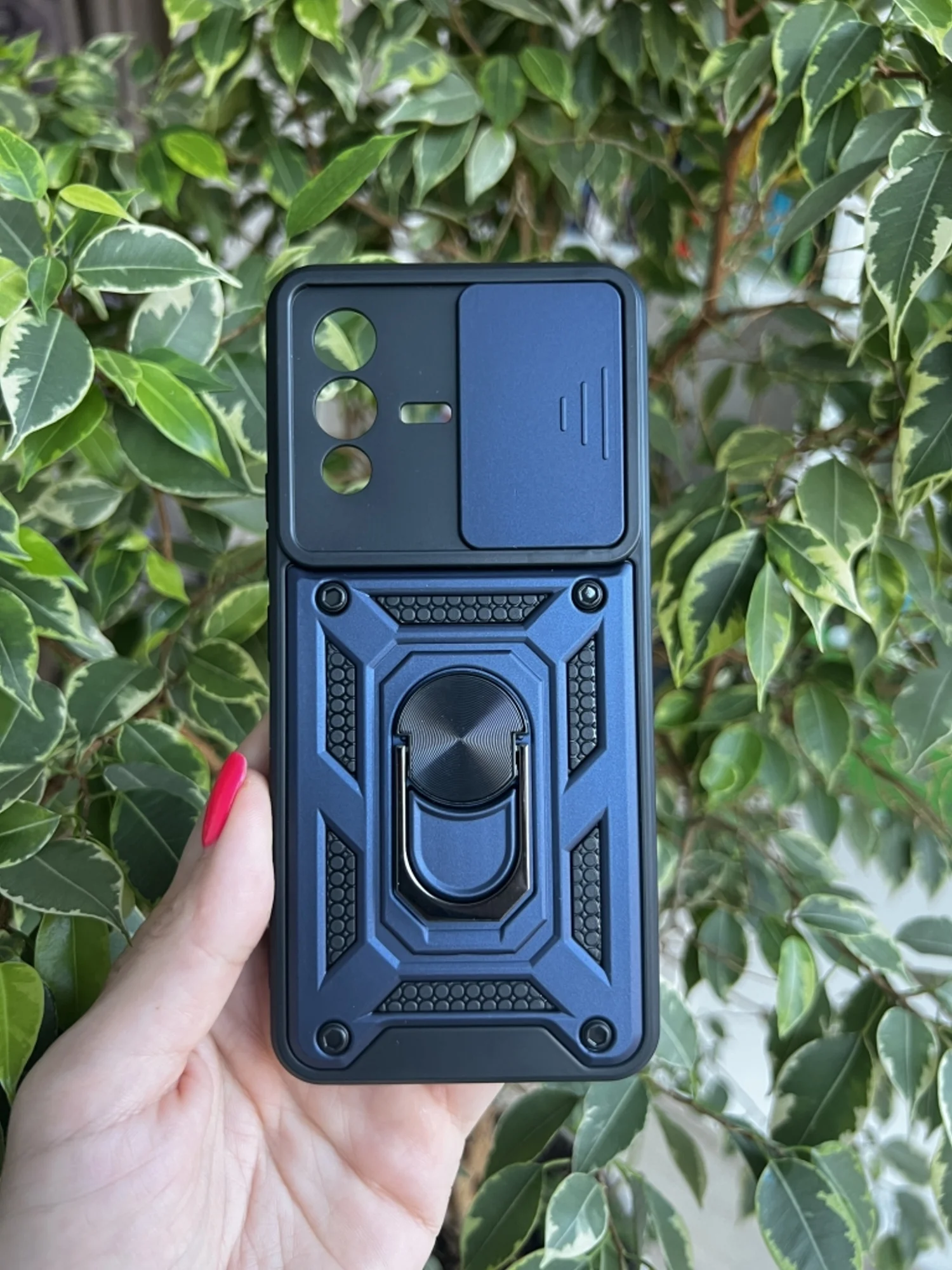 Темно-синий чехол противоударный armors для Vivo V23 5G / Виво В23 5G с защитой камеры