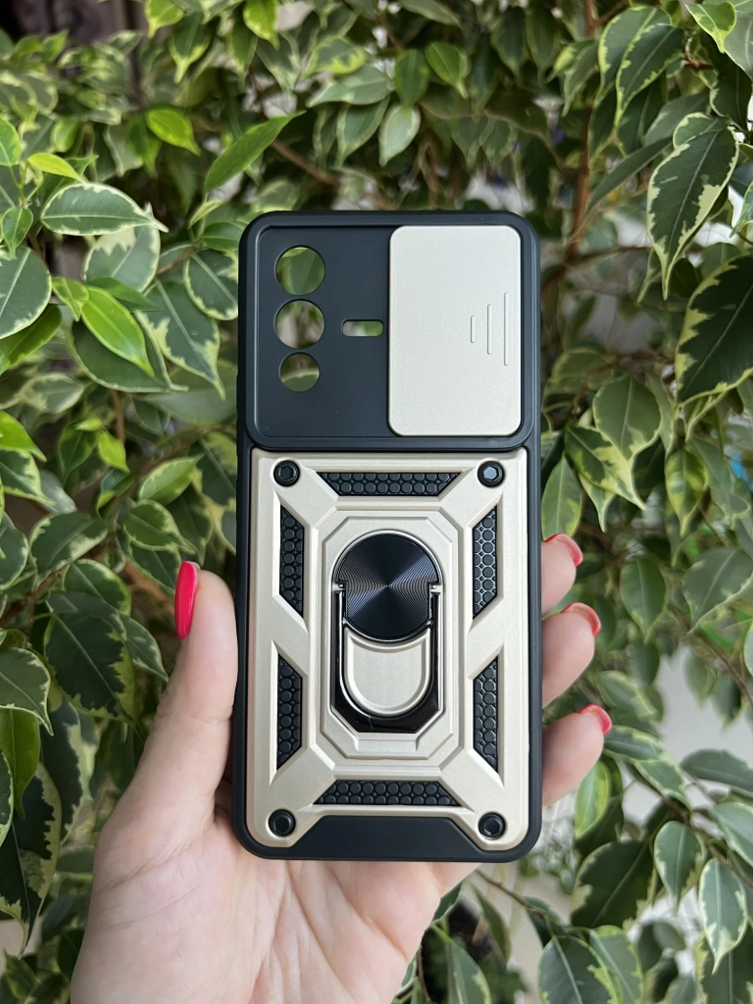 Золотой чехол противоударный armors для Vivo V23 5G / Виво В23 5G с защитой камеры