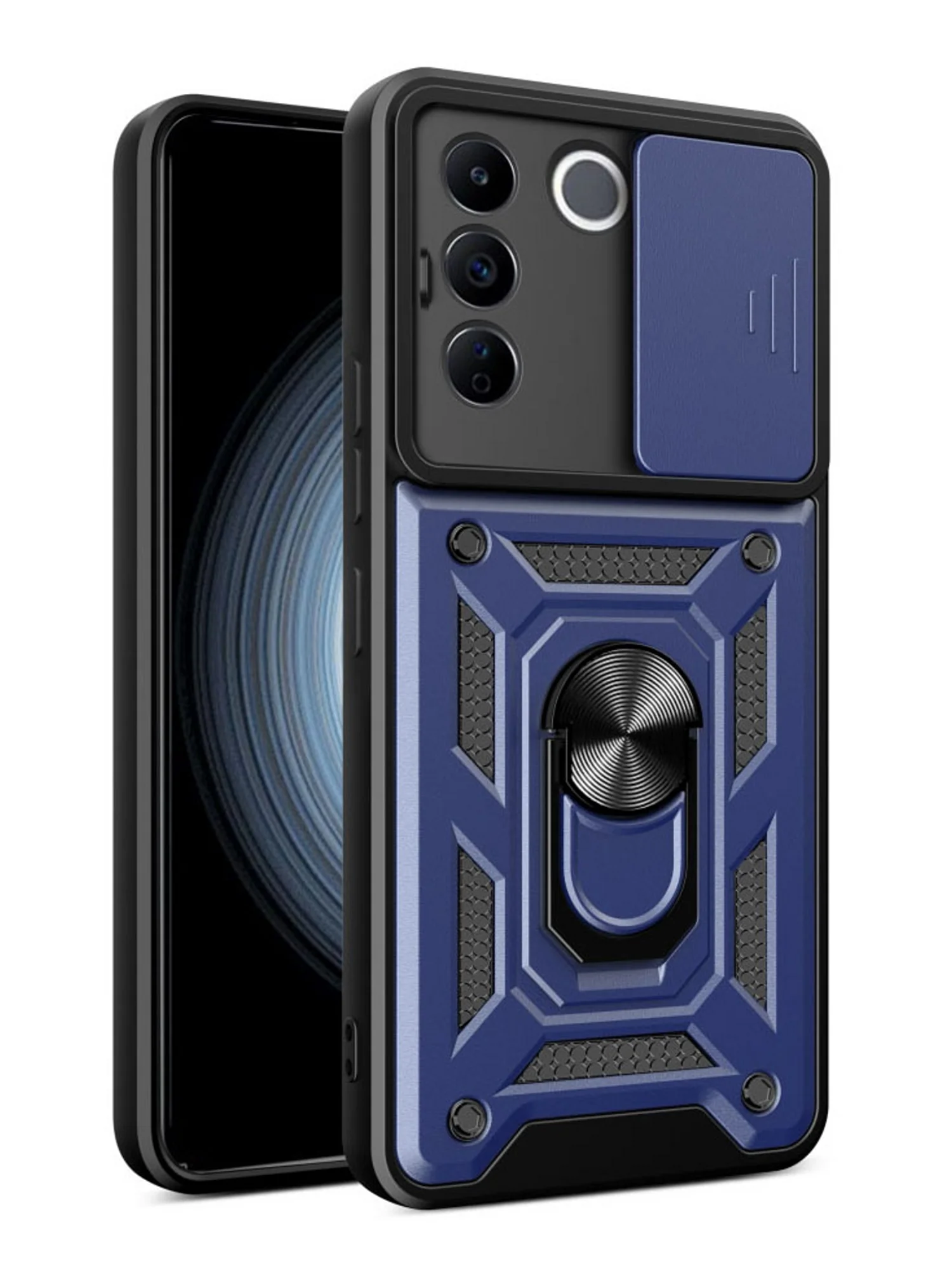 Темно-синий чехол противоударный armors для Vivo V27E и Vivo T2 4G / Виво В27Е и Виво Т2 4G